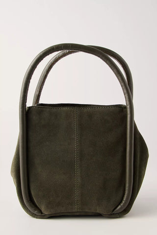 Barlow Suede Bucket Bag - Dark Olive // Free People