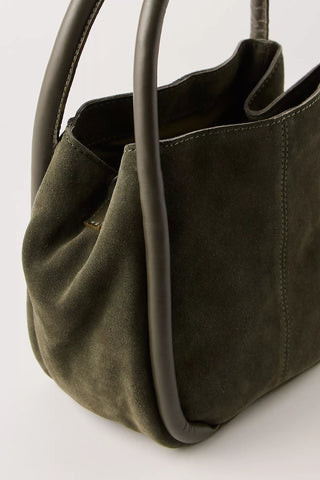 Barlow Suede Bucket Bag - Dark Olive // Free People