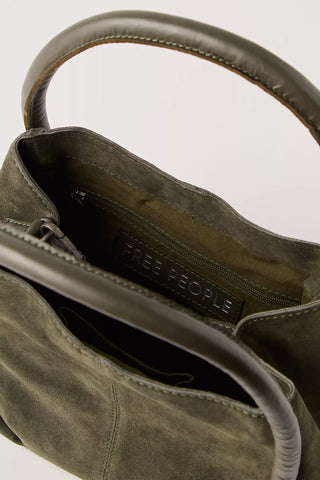 Barlow Suede Bucket Bag - Dark Olive // Free People
