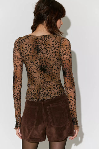 Lilly Printed Longsleeve - Brown Combo // Free People