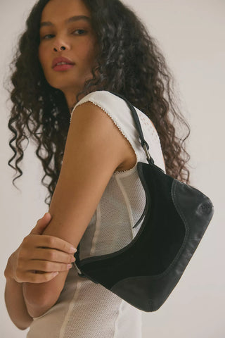 Sindy Leather Shoulder Bag - Black // Free People