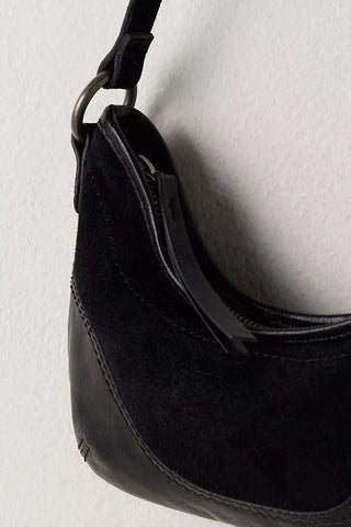 Sindy Leather Shoulder Bag - Black // Free People