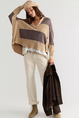 Rainn Thermal Sweater  - Neutral Combo // Free People