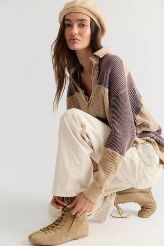 Rainn Thermal Sweater  - Neutral Combo // Free People