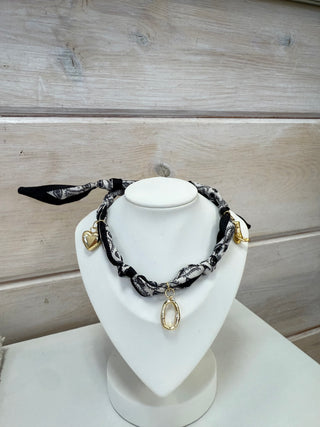 Silk Scarf Charm Necklace