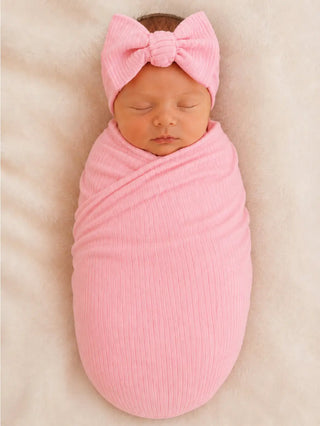 Pink Ribbed Swaddle