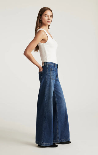 Mavi / Christine High Rise Wide Leg Jean / Dark Brushed Classic Denim