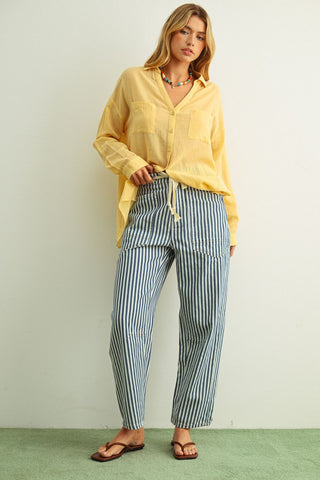 Harlow Beachside Button Down Top - Butter