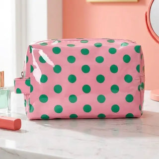 Mabel Pink Polka Dot Cosmetic Bag
