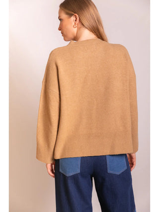Carly Knit Asymmetrical Front Cardigan - Taupe