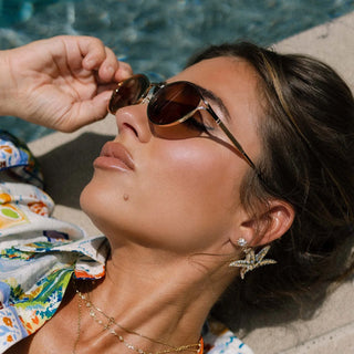 DIFF Jesse James Decker Limoncello Sunglasses - Gold Brown