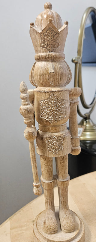 Large Resin Nutcracker w/ Woodgrain Look
