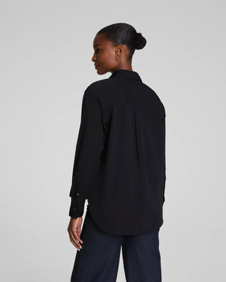 Spanx Relaxed Fit Poplin Shirt / Classic Black