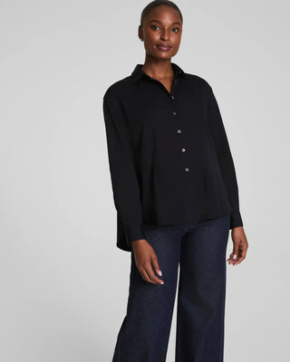 Spanx Relaxed Fit Poplin Shirt / Classic Black