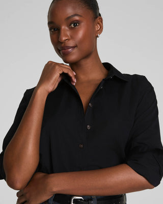 Spanx Relaxed Fit Poplin Shirt / Classic Black