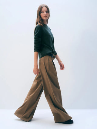 Cashmere Waffle Sweatshirt-Juniper Green