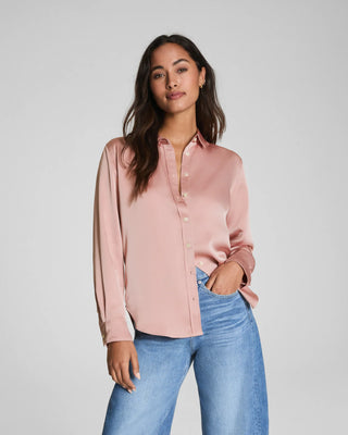 Spanx Silky Smooth Button Down / Vintage Rose
