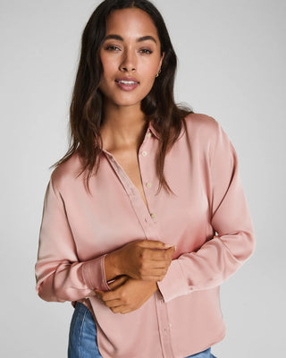 Spanx Silky Smooth Button Down / Vintage Rose