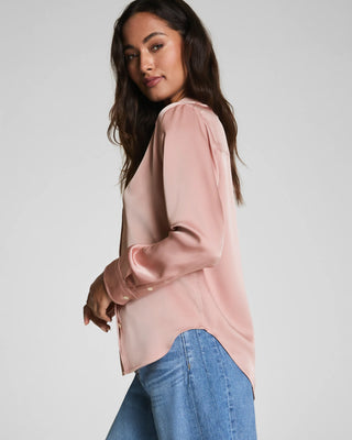Spanx Silky Smooth Button Down / Vintage Rose