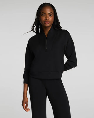 Spanx AirEssentials Shawl Collar Half Zip - Very Black