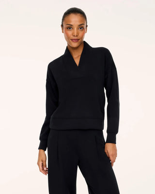 Spanx AirEssentials V Neck Long Sleeve - Very Black