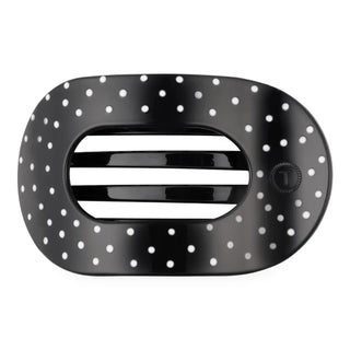 Black Polka Dot Party Flat Round Clip - Teleties