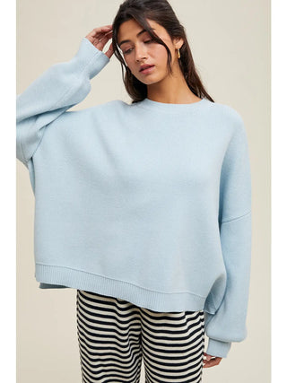 Fantasy Drop Shoulder Sweater / Baby Blue