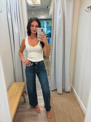 Kyra Ankle High Rise Bowed Jean - Cosmic
