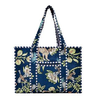 Quilted Print Tote Bag - Large