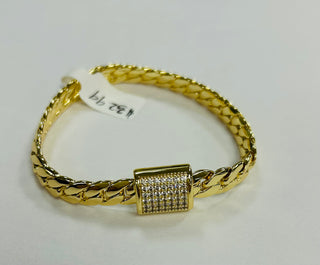 Gold Braided CZ Magnetic Clasp