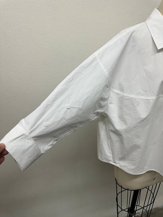 Claire Cotton Poplin Oversized Shirt - White