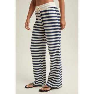 Evelyn Striped Knit Pants - Navy/Cream