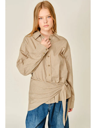 Jenna Oxford Plaid Button Down // Taupe Plaid
