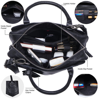 James Leather Crossbody Bag - Black