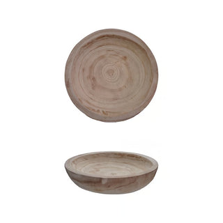 Large Round Paulownia Bowl - 11-3/4" Rd
