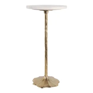 White & Gold Accent Table - 24"
