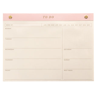 Blush Weekly Desk Pad