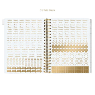 Green & White Stripes 18-month Planner