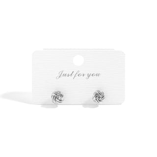 Knot Stud Earrings - Silver 18k PVD
