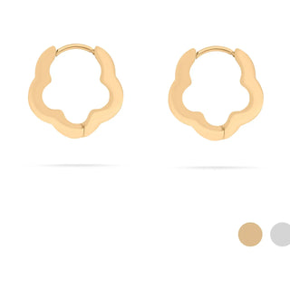 Flower Huggie Earrings- Gold 18k PVD