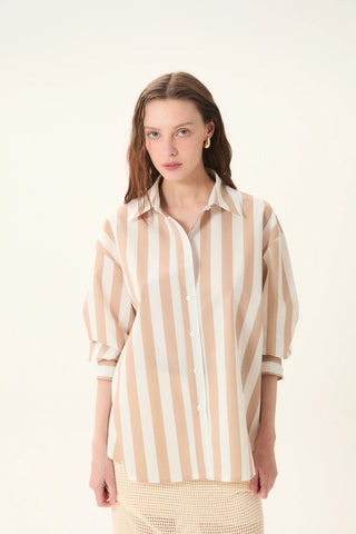 Vicenzo Shirt - Striped Sand // Dèluc