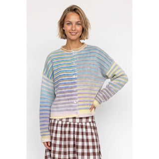 Lola Striped Cardigan - Lime Mix