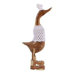 20" Wooden Duck w/ Knit Hat & Sweater