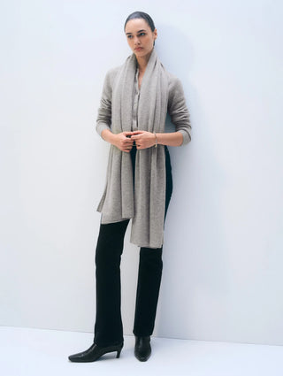 Cashmere Travel Wrap-Grey Heather - White & Warren