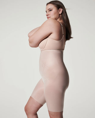 Spanx Invisible High-Waisted Shapewear Mid-Thigh Short // Champagne Beige