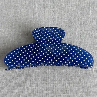 Navy Polka Dot Claw Clip