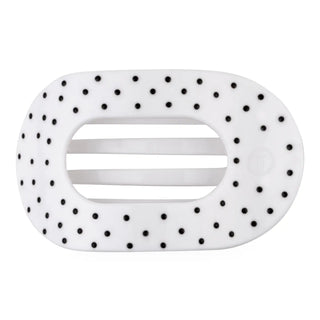 White Polka Dot Party Flat Round Clip - Teleties