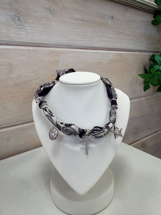 Silk Scarf Charm Necklace