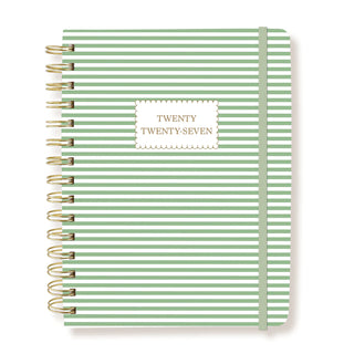 Green & White Stripes 18-month Planner