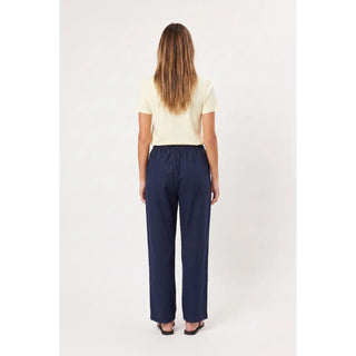 Brynlynn Linen Side Stripe Pants - Navy